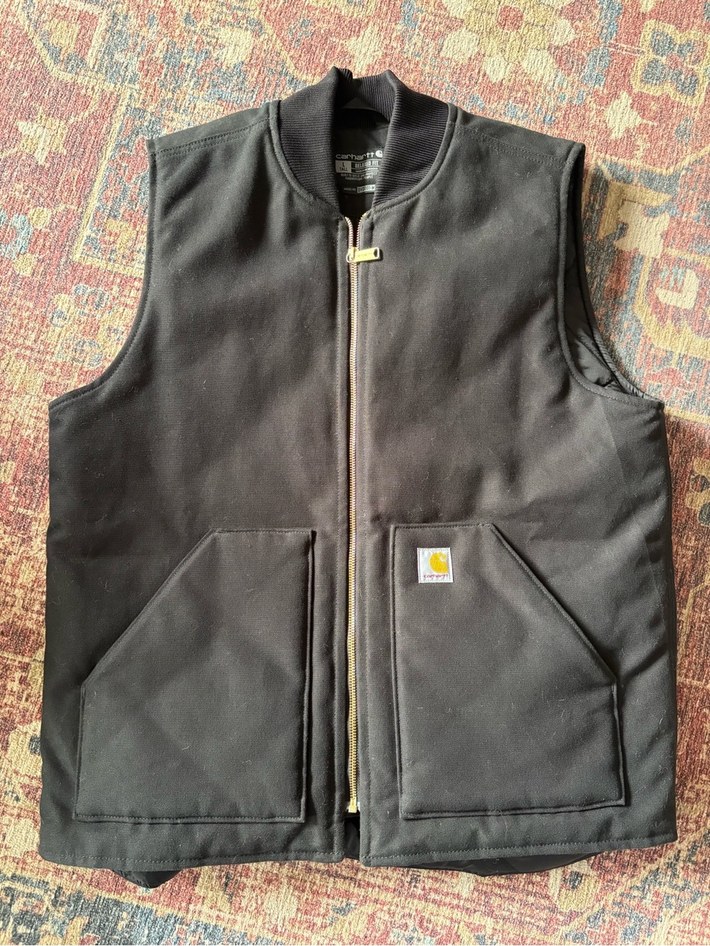 Carhartt Black Insulated Work Vest with Quilted Lining